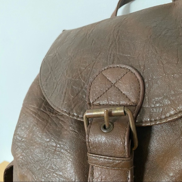 Brown Buckle Knapsack Backpack - Picture 5 of 5